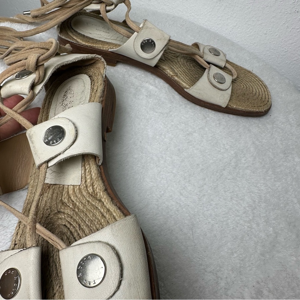 Rag & Bone Evelyn Tie Up Gladiator Sandals in Ivory Size 8.5 - Picture 5 of 12